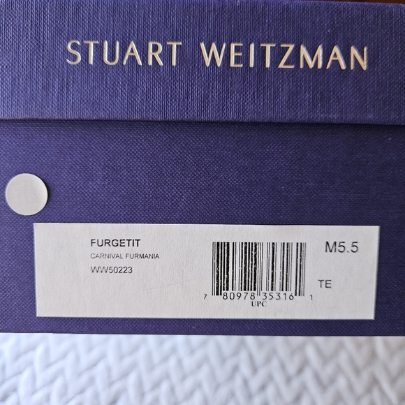 Stuart Weitzman Furgetit Fox Fur Flats Multicolored Mules Size M5.5 - Picture 16 of 17